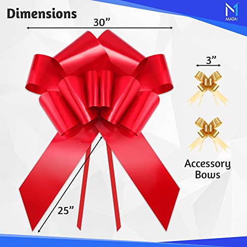Mata1 M1-BOW30RD1BF20 Giant Car Bow (Red, 30 Inch) Big Gift Wrapping Bow thumb #1