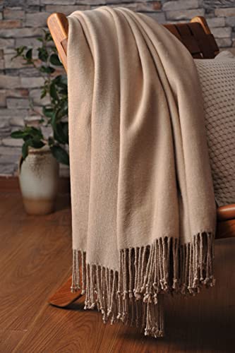 Cuddle Dreams Silk Throw Blanket With Fringe, Pure Mulberry Silk, Naturally Soft, Breathable (Taupe) #TOP7