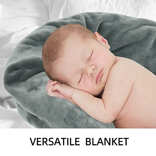 Premium Soft Throw Blankets, Fuzzy Bed Throw Blanket Sherpa Cozy and Warm, Fur Throw Blanket for Women& Man (40x50, Silver Grey Blanket)