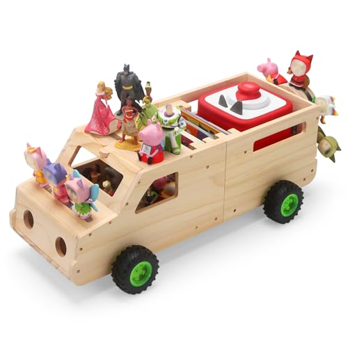 Image of Storage for Toniebox 2 and Toniebox 1 Tonie Figures Characters Shelf,Magnetic Organizer for 30+ Figures, Tonieplay Games & Controller, Wooden Magnetic Shelf for Kids