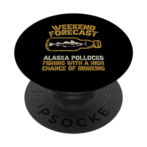 Fisher Pronóstico de fin de semana Pesca - Pescado Alaska Abadejo PopSockets PopGrip Intercambiable