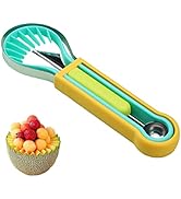 Hendiy Melon Baller Scoop Set-4 in 1 Stainless Steel Fruit Tool Double Sided Melon Baller Waterme...