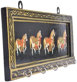 Tarini Gallery Keyholder Hanger for Home Wall Wooden Handmade for Decoration and Gifting (Horse) image 3
