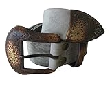  Exklusiver Gürtel Western MEX38 Ash Grau Damengürtel Westerngürtel Ledergürtel