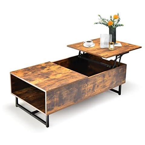 LIFEZEAL Mesa de Centro con Tablero Elevable, Marrón Cover