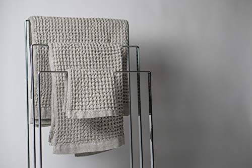 Ravel Nutrl - Silver Infused Waffle Towel Set Us-Grown Supima Cotton, Quick Drying, Lightweight And Absorbent - Waffle Weave Design - Luxury Towel (Bath, Dune Brown) #TOP2