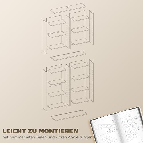Almacenamiento con estante ajustable para películas y libros mueble multimedia vertical 7