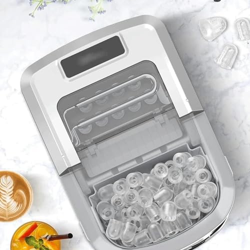 Máquina fabricadora de hielo de mostrador, 26 libras en 24 horas, 9 cubos listos en 6 minutos, con función de autolimpieza miniatura 5