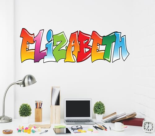 Vinilo decorativo personalizado graffiti nombre mini 15x4 pulg miniatura 5