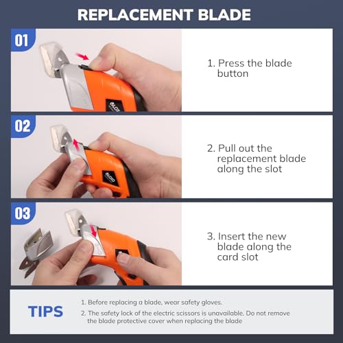 image for VLOXO Electric Scissors Replacement Blade, Cardboard Cutter Blade Mult
