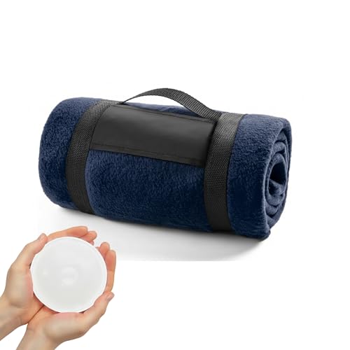 Fun Fan Line® - Manta Montaña Polar Manta Suave, con Tacto de Terciopelo y tecnología Anti-Pilling (130 x 160 cm) (Azul Marino)