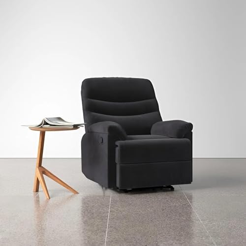 Image of Torque - Valencia 1 Seater Fabric Manual Recliner | Recliner Sofa /Chair for Living Room, Bedroom, Office (Black) | 1 Year Warranty