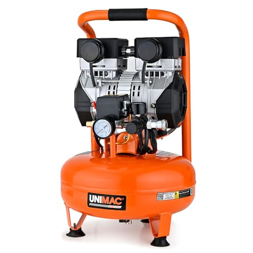 Unimac 15L Pancake Air Compressor, 116PSI Portable Silent Oil-Free Electric, for Airtools Tyre Inflation