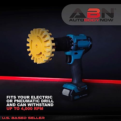 Image of ABN Rubber Eraser Wheel with Drill Adapter 6-pack - Pinstripe, Double Sided Adhesive, Vinyl Decal, Graphics Removal Tool