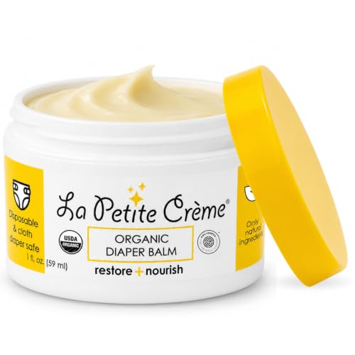 Image of La Petite Creme Diaper Balm - Healing & Nourishing Diaper Rash Cream, 1 oz | Moisturizer & Skin Cleanser, Liniment, Diaper Rash Cream, USDA Certified, EWG Verified, Organic Ingredients