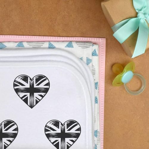 Azeeda 'Union Jack Love Heart' Baby Burp/Wash Cloth (BC00031818)3