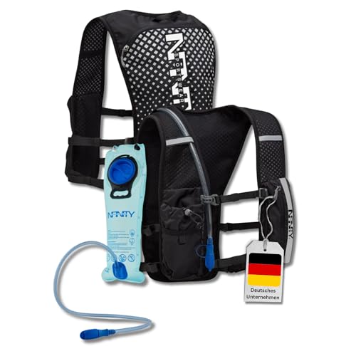 Infinity Laufweste Damen & Herren [5L] – Trinkrucksack für Marathon & Trailrunning-Trinkweste - Maximale Hydration beim Laufen | Laufrucksack-Weste mit Wasserblase, Jogging-Zubehör, Lauf-Trinkgürtel