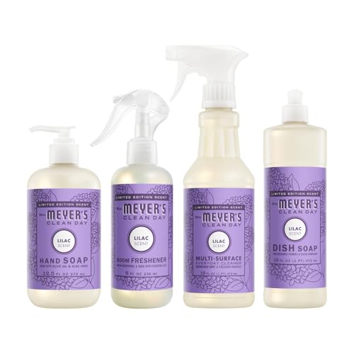 Mrs. MEYERS Variety 1 Room Freshener 8 OZ 1 Liquid Dish Soap 16 OZ 1 Liquid Hand Soap 12.5 OZ 1 Multi-Surface Cleaner 16 OZ 1 CT (Lilac)