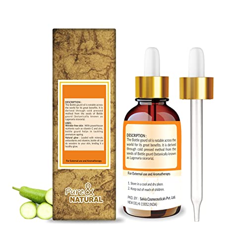 Image of Crysalis Bottle Gourd (Lagenaria Siceraria) Oil|100% Pure & Natural Undiluted Essential Oil Organic Standard For Skin & Hair Care|Therapeutic Grade Oil, Reduces Hair Frizziness - 30ML With Dropper