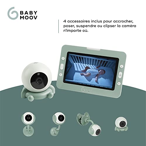 Babymoov-Babyphone-Camera-YOO-Go-Sans-Fils-Batterie-Rechargeable-Longue-Autonomie-4-Accessoires-Supports-Camera-inclus-Grand-ecran-5-Zoom-Garantie-a-vie-Berceuses