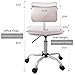 Armless Office Chair, Low-Back Computer Task Office Desk Chair with Swivel Casters for Home Office Conference(Leaden Grey)