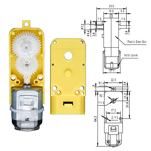 Alamscn 8Pcs Dc Gearbox Motor Tt Motor 3V 6V Dual Shaft Electric Gear Motors With 2Pin Male Connector Wire 1:48 For Arduino Smart Rc Car Robot Toys Diy Kit #TOP4