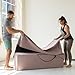 Avana Kami Convertible Chaise/Bed Bench for Yoga & Massage - 2-in-1 End of Bed Ottoman with Concealed Fold Out Yoga Lounge Chair, Microvelvet Rose
