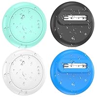 SPGUARD 4er Pack Versteckte Apple Airtag Hülle Kinder, wasserdichte Silikon-Schutzhülle mit Sicherheitsnadeln für Kinder, Senioren, Haustiere, Kleidung, Rucksack, Gepäck (Schwarz/Weiß/Grün/Minzgrün)