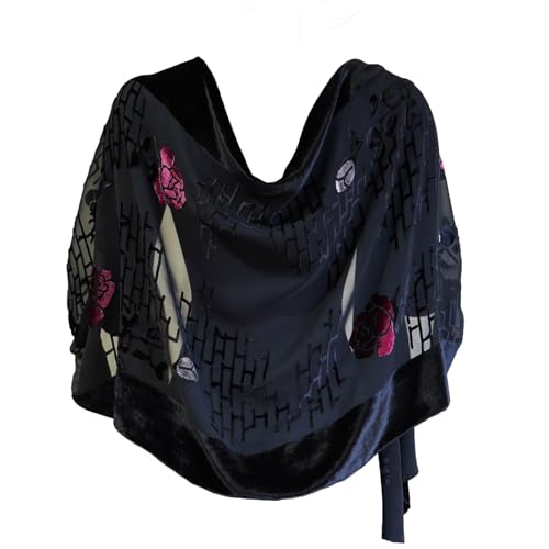 JennyJames Silk Base Burn-out Velvet Shawl, 72