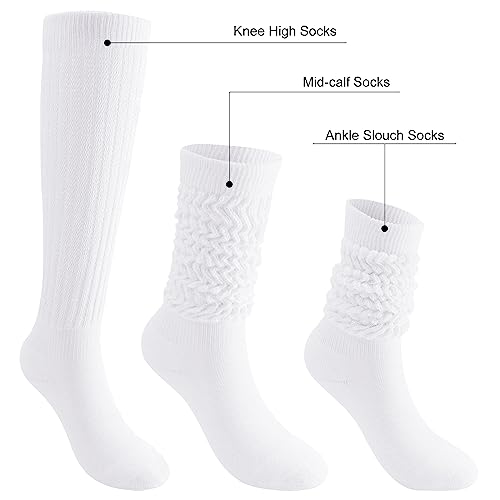 Image of DOOVID Slouch Knee High Cotton Long Scrunch Boot Socks for Women