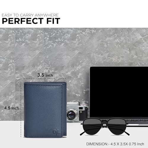 Image of Clifton Heritage RFID Leather Trifold Wallets for Men - Handmade Slim Mens Wallet Credit Card Holder with ID Window