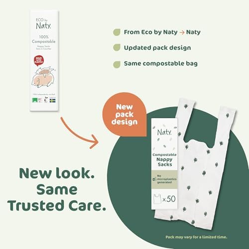 Naty compostable nappy bags with easy tie handles, 50 count - View 7