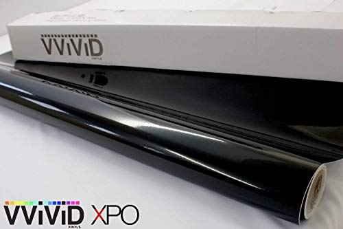 image for Black High Gloss Realistic Paint-Like Microfinish Vinyl Wrap Roll with