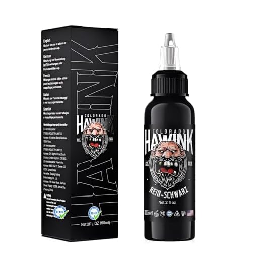 HAWINK Tinta Negro Puro Tatuaje Profesional 1 Botella de 2oz (60ml) Tattoo Ink Black TI203DE-60-001