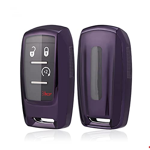 Télécommande Dodge Ram 1500 coque de protection de clé violette souple 2019-2021 - 4