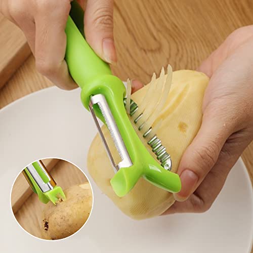 Pack of 2 Vegetable Chopping Knives, Stainless Steel Crinkle Cutter, Potato Chopper Knife and Onion Chopper Knife, Kitchen Accessories, Crinkle Chopping Knife, Vegetable Salad Chopping Knife for Chips, Spring Onions, Onions - Image 5