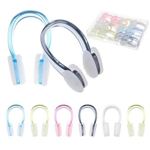 Hpmjz 10 PCS Nose Clip Swimming Bright Colors Swim Nose Plug Waterproof Swimming Noseclip Silicone Gel Swim Noses Plugs Diving Water Sports Must Haves for Adults Kids Children Aged 7+
