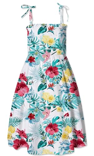 Image of SANGTREE Girls' Women's Summer Sundress Casual Smocked Floral Beach Holiday Dress, 18 Month - XL