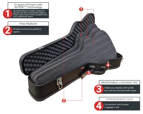 Original Discreet Concealment Guitar Case - Foam Padded Hard Carry Gun Bag With Locking Latch For Easy Equipment Security And Storage - Heavy Duty Tactical Rifle Case For Hunting Or Travel #TOP3