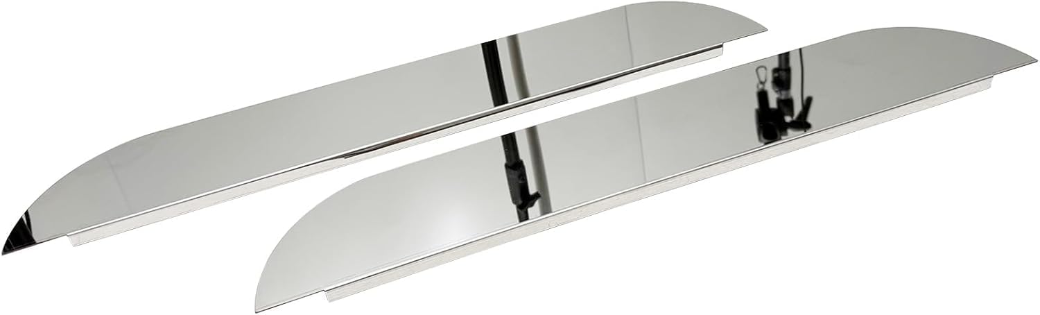 Pair 5" Chopped Stainless Steel Window Trim Compatible with 2005+ Peterbilt 379 386 389 Cab – Driver & Passenger Side
