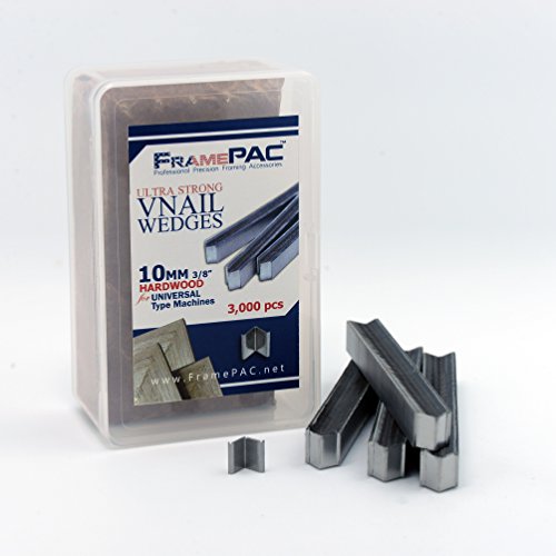 Image of V Nails for Picture Frames Hardwood Universal (UNI) 10mm (3 /8 Inch) [3000 V-Nail Pack, Stacked] - (for use in Automatic V Nailer for Picture Framing, Automatic V Nailer for Picture Frames)