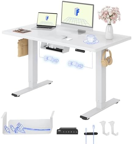 FLEXISPOT 120X80cm Electric Lift Desk with Whole Board, Sta...