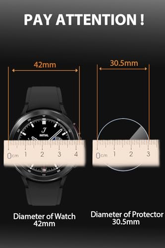 Yaekea 4 Piezas Protector Pantalla para Samsung Galaxy Watch 4 Classic/Watch 42mm Resistente a arañazos Vidrio Templado Protector pare Galaxy Watch 4 Classic 42mm/Galaxy Watch 42mm HD Protector Reloj - imagen 7