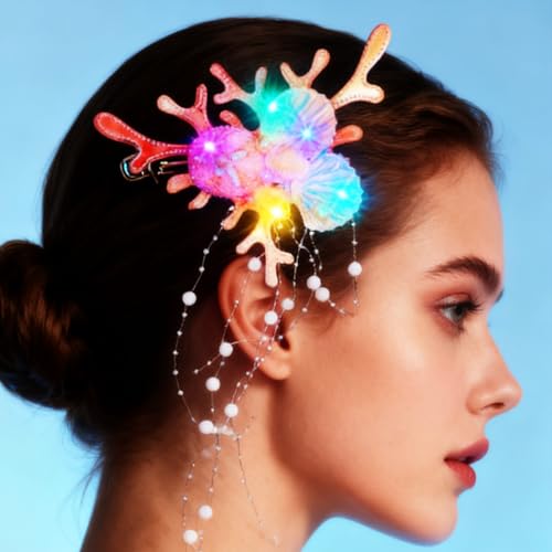 Pinzas de Pelo LED con Concha de Sirena miniatura 1