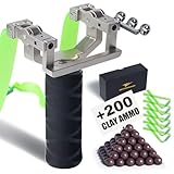 Zetterrank Slingshot,Dual-Axis Rotation Sling Shot for Adult,Slingshots for Adults,Hunting & Shooting Sling Shot with 6 Slingshot Bands and 200 Clay Slingshot Ammo.