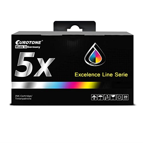 Eurotone Cartuchos 5X compatibles con Canon TS5050 TS5051 TS5052 TS5053 TS5055 TS6051 TS6052 TS8051 TS8052 TS8053 TS9050 TS9055 sustituye a PGI-570 CLI-571 CMYYY. K con 25% más potencia