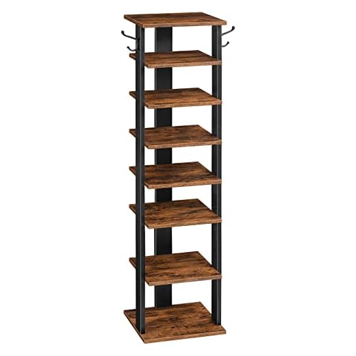 8-Tier Wooden Shoe Rack Organizer