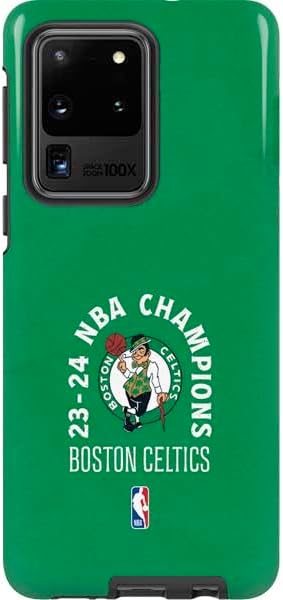 Skinit Pro Phone Case Compatible with Galaxy S20 Ultra 5G - Officially Licensed NBA Boston Celtics Black Animal Print Design