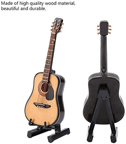 Mini guitare miniature en bois avec support de guitare et étui pour la maison, le bureau (10 cm) - Les Beatles, Paul McCartney, John Lennon, RIngo Starr, George Harrison Mini guitare miniature en bois avec support de guitare et étui pour la maison, le bureau (10 cm) – Image 3