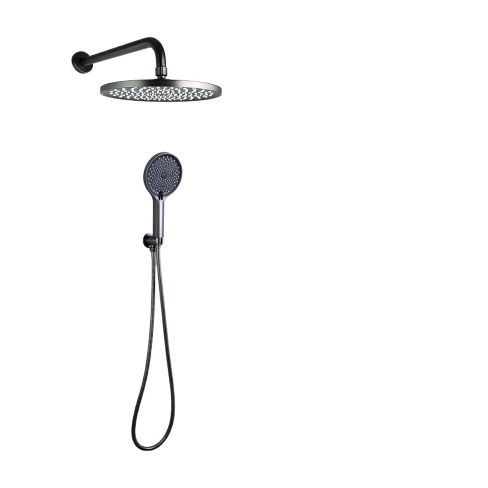Système de douche de dessus en acier inoxydable avec pistolet de nettoyage gris